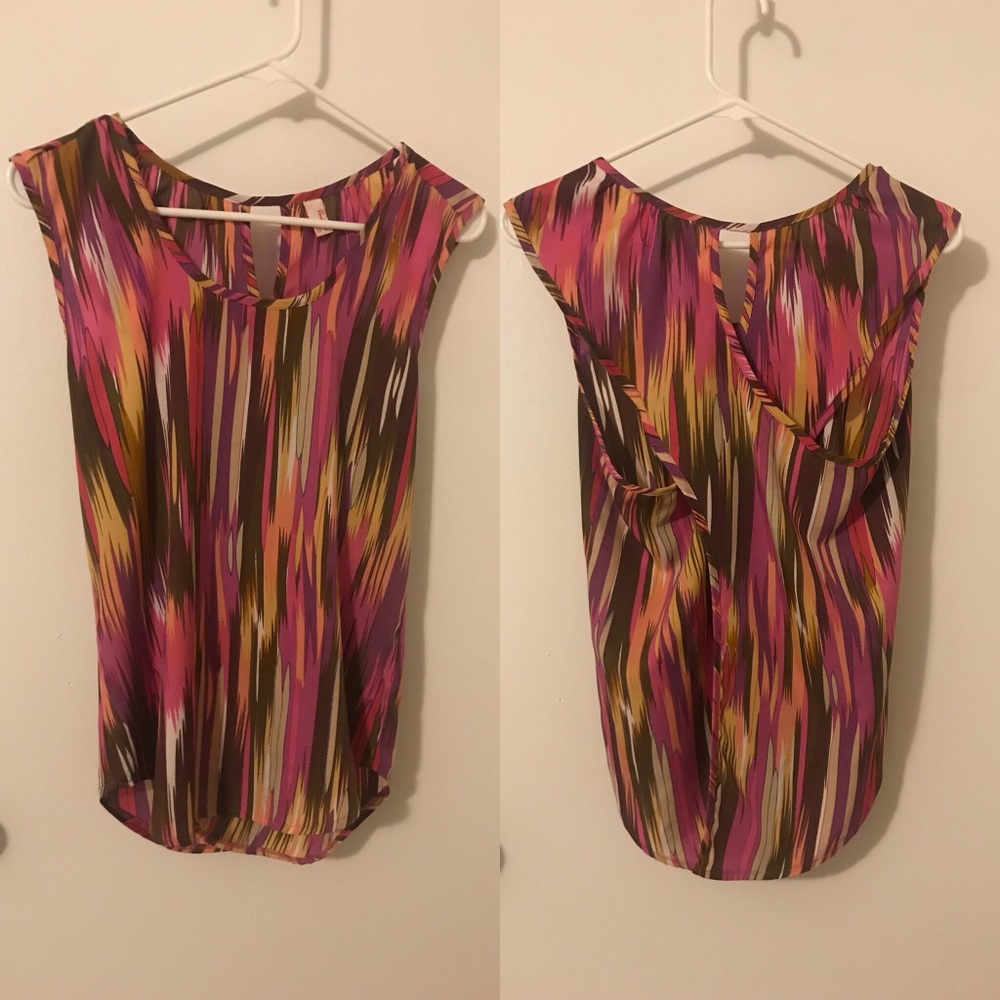 Indulge | Colorful Crossed Back Strap Blouse-Small